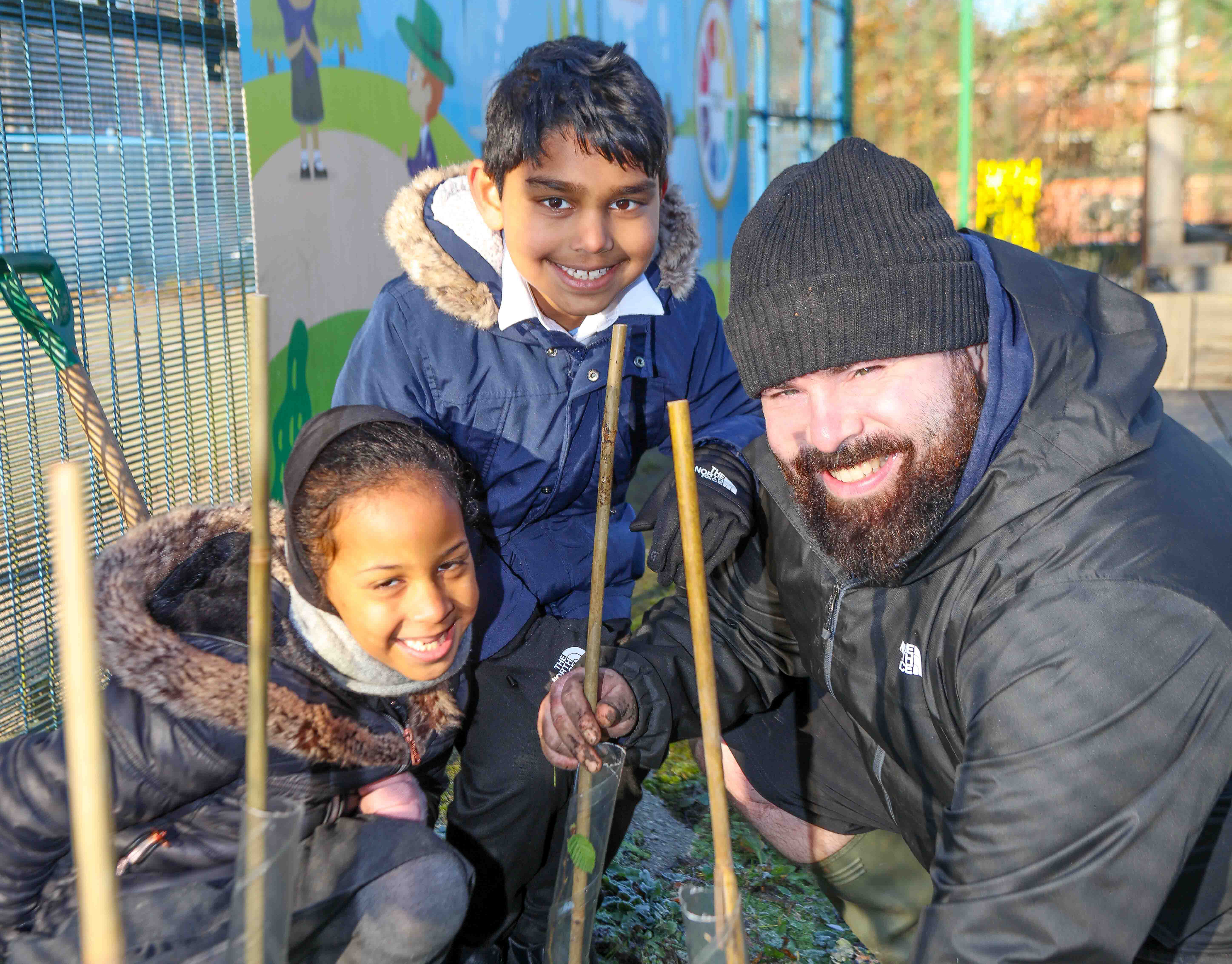 Intercity Technology planting event at Pikes Lane Primary School